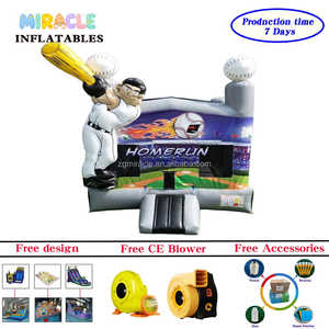 Château gonflable commercial 3D sur le thème du baseball, 13x13 pieds, pour événements scolaires et location de fêtes - Product Image 4