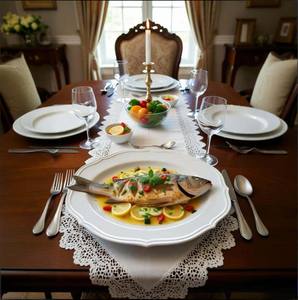 Vajilla Comercial para Bodas y Hoteles, Platos Ovalados de Porcelana con Logotipo Personalizado, Platos de Pescado, Platos de Cerámica Blanca para <span class=keywords><strong>Restaurante</strong></span>, Juego de Platos para Cena - Product Image 2