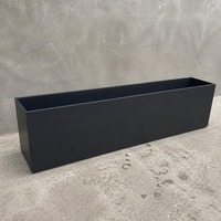Grand bac à plantes rectangulaire en acier corten, bac à fleurs en métal pour jardin extérieur, résistant aux intempéries, sur mesure