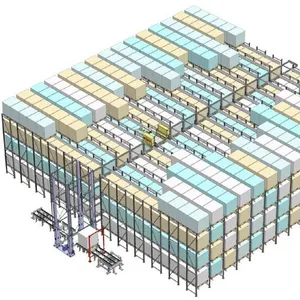 लोकप्रिय गोदाम स्वचालित स्टेकर क्रेन के साथ रैक