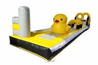 Pista de Obstáculos Inflable Comercial con Temática de Patos Amarillos, de PVC Resistente, para Niños, Carrera de Desafío, Alquiler para Eventos al Aire Libre, Diversión y Juego