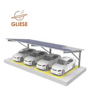 OEM Hot dipped galvanis baja panel surya carport rak dudukan tenaga surya pv surya braket pemasangan carport struktur