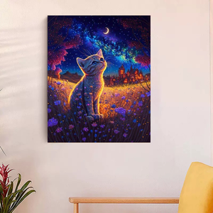 Pittura per adulti facile <span class=keywords><strong>da</strong></span> <span class=keywords><strong>te</strong></span> con numeri Starter Kit con pennelli acrilici stampati animali gatto immagine paesaggio stile europeo - Product Image 6