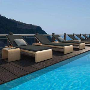 Custom Casual Outdoor <strong>Recliner</strong> Patio Balcony <strong>Rattan</strong> Woven Lying Bed Beach <strong>Chair</strong> Swimming Pool Sun Lounger - Product Image 3