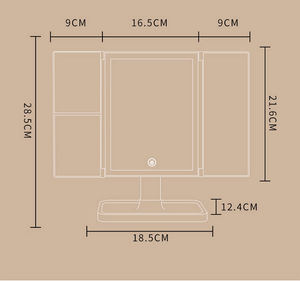 Factory Wholesale Base <b>Storage</b> Design Three Levels Brightness LED <b>Vanity</b> <b>Mirror</b> Dust-proof Tri-fold Magnifying Makeup <b>Mirror</b> - Product Image 2
