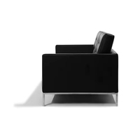 Ensemble de canapé-lit en cuir écologique moderne avec structure en bois pour appartement, bureau, hall d'hôtel, salon - usage commercial