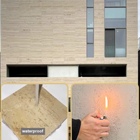 Panneau de pierre flexible imperméable et ignifuge, travertin, décoration murale extérieure, chambre à coucher, salle à manger, panneaux de pierre artificielle, argile souple, MCM