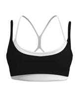 Ensemble 2 pièces pour femme : Soutien-gorge de sport dos croisé à bordure contrastante et short cycliste – Tenue de sport, yoga, fitness, gym, vêtements de sport