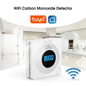 WiFi 2.4G akıllı App kontrolü 9V pil LCD kablosuz bağlantı Tuya CO sensörü karbon monoksit alarmı dedektörü