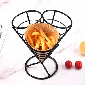 Estilo americano Ferro Frango Mini Snack Basket Restaurante Fries Fryer Basket Atacado Creative Food Basket