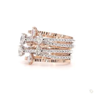 Bague en or sertie de diamants de qualité supérieure pour femmes, magnifique et élégante, cadeau de fiançailles ou de mariage, bijoux fins, brillance classique - Product Image 1