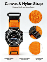 Bracelet de montre en nylon tressé avec boucle, design sportif, 20 mm 22 mm, bracelet de remplacement compatible avec la montre intelligente Watch 4 Pro