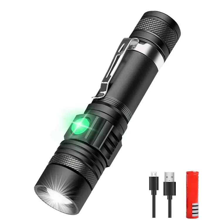 USB linterna led torch Tips Zoomable Bicycle Light 18650 Rechargeable Super Bright Led flashlight