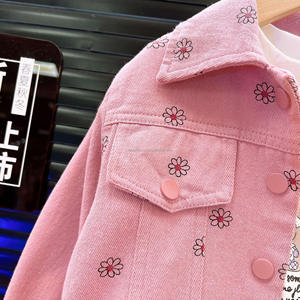 Conjunto de Dos Piezas para Niña Pequeña, Estilo Casual, Primavera-Otoño, Chaqueta y Pantalones de Mezclilla con Estampado, Estilo Extranjero, Modelo D863 - Product Image 3