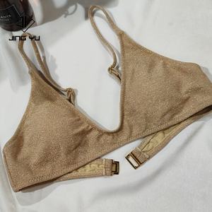 Maillot de bain sexy scintillant avec logo personnalisé 2024, bikini de créateur, vêtements de plage, ensemble de bikini à lanières brillantes - Product Image 4