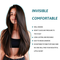 Extensiones de Cabello con Cinta Adhesiva Invisible, Fibra de Alta Temperatura, 26 Pulgadas, Naturales, Sin Costuras, Adhesivas de Doble Cara