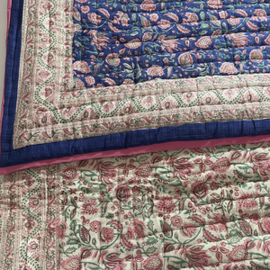 Juego de Colcha Acolchada de Algodón de Primera Calidad con Estampado Rajastaní, Diseño Premium Hecho a Mano, Ligero, Bordado Estampado, Gran Venta - Product Image 1