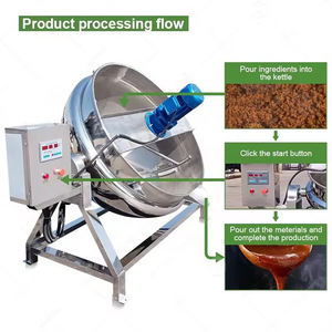 50 Gallon Industrial Paste Cooking Low Noise Tilting Pot With Agitation <strong>Burner</strong> Gas Jacketed <strong>Kettle</strong> With Mixer and Cooker - Product Image 2