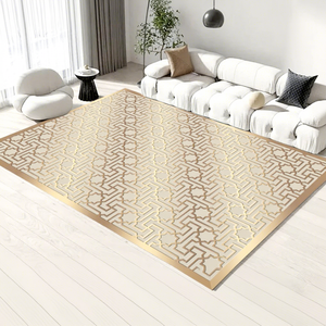 Alfombra de Salón de Pelo Medio con Diseño de Rayas, Base Antideslizante de TPR, Imitación Cachemira, Lavable a Máquina, Fácil Cuidado - Product Image 3
