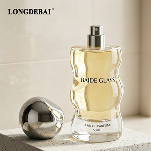 Flacone Spray per Profumo in Vetro Trasparente Irregolare Personalizzato 2026 Certificato CE, Vuoto, da 30ml, 50ml, 100ml, con Tappo in Plastica - Product Image 2