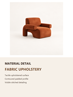 Fauteuil d'appoint moderne en velours, fauteuil rembourré à siège unique, fauteuil lounge pour salon, hall d'hôtel