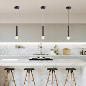 Luminaire suspendu moderne en noir mat LED pour maisons minimalistes - Product Image 4