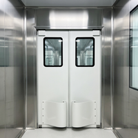 Porte anti-impact à double battant en acier inoxydable 304, avec protection anti-collision en PE, certifiée CE |   Chambre froide pour salle blanche
