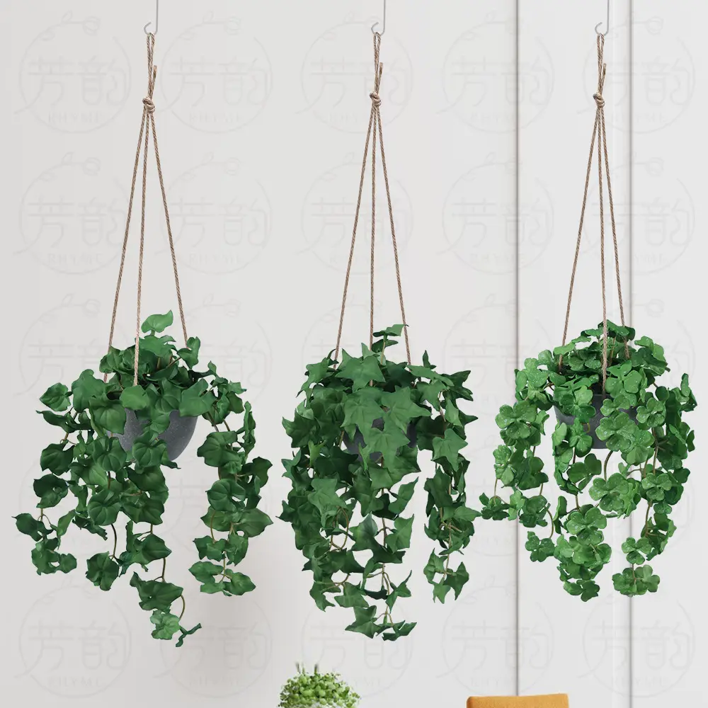Planta verde artificial Plovergrass Cloverland Brocade vegetación colgante de pared planta verde simulada cesta colgante decoración del hogar