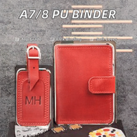 A7 Xuhao – Organiseur/Agenda à feuilles mobiles en cuir PU, style reliure rigide, avec enveloppes budgétaires et porte-cartes, 80 feuilles