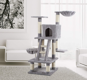 Artificial fur rope cat <b>scratching</b> <b>post</b> large 170cm cat tree climbing housesuitable for large cats. - Product Image 4