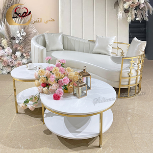 Latest Style Luxury Modern Stainless Steel <b>Sofa</b> Set with <b>Gold</b> Frame for Wedding Dining Apartment & Hotel Use - Product Image 5