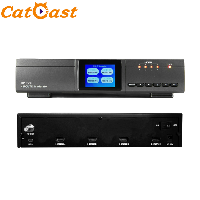 Compact Equipment 4 Route HD MI Encoder Modulator RF Converter for Cable TV