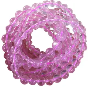 Einfache Design Rose quarz Edelstein perle stretch-Armbänder