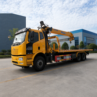 FAW 6x4 Camion de dépannage à plateau plat 18 tonnes avec grue de 12 tonnes et treuil de 10 tonnes Euro 6 Véhicule de récupération