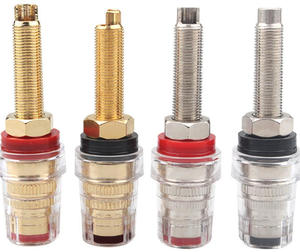 רודיום/מצופה זהב רמקול מסוף כריכת פוסט קישור שמע שמע התקן שמע מחבר עבור תקע בננה 4 מ "מ - Product Image 2