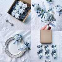 Korsase Bunga Anggrek Putih Baru, Renda, Bunga Buatan, Klasik Modern 11x12cm, Eucalyptus, Corsage Pernikahan, Pin Lapel Elegan