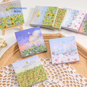 School fancy vintage stationery flowery oil painting printing decorative sticky notes girls cartoon paper memo pad