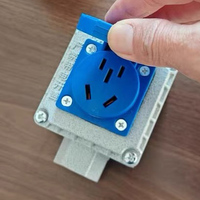 防爆 ATEX IECEX 铝制插头带插座 16A 220V IP66 阻燃防水电源插座