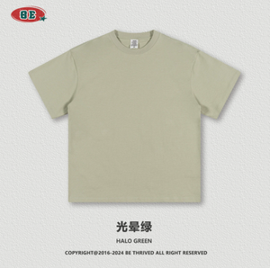 เสื้อยืดผ้าฝ้ายหนา 305 กรัม สำหรับผู้ชาย รุ่นสปริง/ซัมเมอร์ แฟชั่นอเมริกัน สีพื้น แขนสั้น สไตล์สตรีทแวร์สำหรับวัยรุ่น - Product Image 4