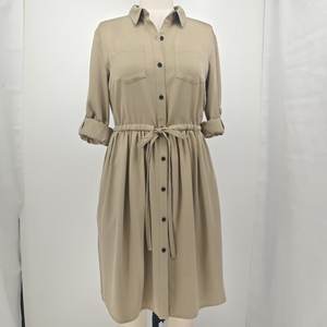 ALBBCBS011สำหรับผู้หญิง45% เสื้อเชิ้ตผ้าคอตตอนทอลายทแยงมีปกกระเป๋ามีกระดุมรัดเอวเอวซักได้ตามธรรมชาติ - Product Image 4