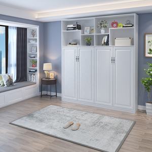 Letto a Scomparsa Murphy Bianco Salvaspazio con Inclinazione Orizzontale e Verticale, Librerie e Armadi Integrati - Product Image 1