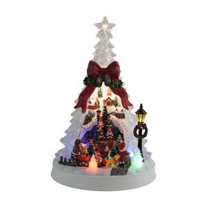 Arbre de Noël LED en acrylique avec scène de crèche, train musical et mouvements, fonctionne avec 3 piles AA, décoration intérieure - Product Image 2
