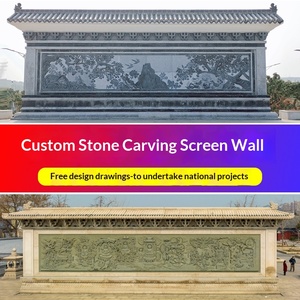 Mural de Relieve de Piedra Azul Personalizado de Fábrica, Pantalla de Mármol para Exteriores, Parque Cuadrado Chino, Cultural - Product Image 5