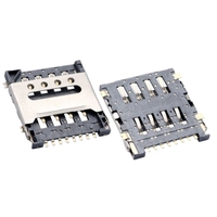 Connecteur de carte Micro SIM de haute qualité à personnaliser en gros, support de prise femelle 8 broches de type Flip, coque SMD SUS, fréquence HF