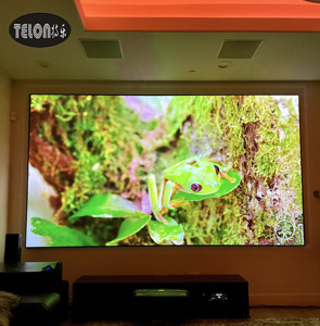 Pantalla de Proyección <span class=keywords><strong>Telon</strong></span> de 150 Pulgadas 4K PET Crystal-SBSP ALR Gris Oscuro con Carcasa de Aluminio y Montaje en Pared/Techo para Cine en Casa - Product Image 1
