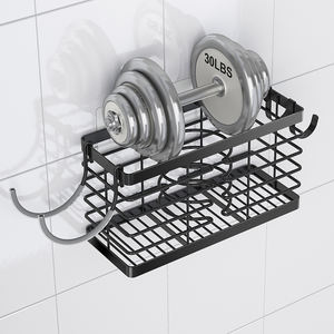 ที่เก็บของอเนกประสงค์โลหะ 3 วิธีการติดตั้ง ปรับความสูงได้ สำหรับไดร์เป่าผม เครื่องม้วนผม เครื่องสำอาง ใช้ในห้องน้ำ ห้องนอน - Product Image 6