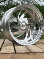 Nouvelles jantes Walle à cinq branches personnalisées de 20 à 28 pouces 6x139.7/6x135 en alliage d'aluminium forgé poli à lèvre profonde universelles 4 pièces