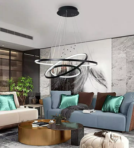 Lampe suspendue circulaire au design européen, design moderne, luminaire décoratif d'intérieur, idéal pour un salon - Product Image 1
