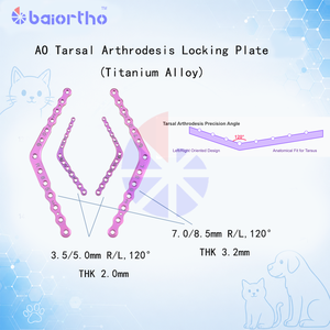 Placca di Bloccaggio in Lega di Titanio AO per Artrodesi Tarsale, Impianti Chirurgici Ortopedici Professionali per Cani e Gatti - Product Image 4