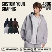 Sweat-shirts à capuche zippés pour hommes, coupe ample, en coton de couleur unie, de haute qualité, personnalisables, vente en gros